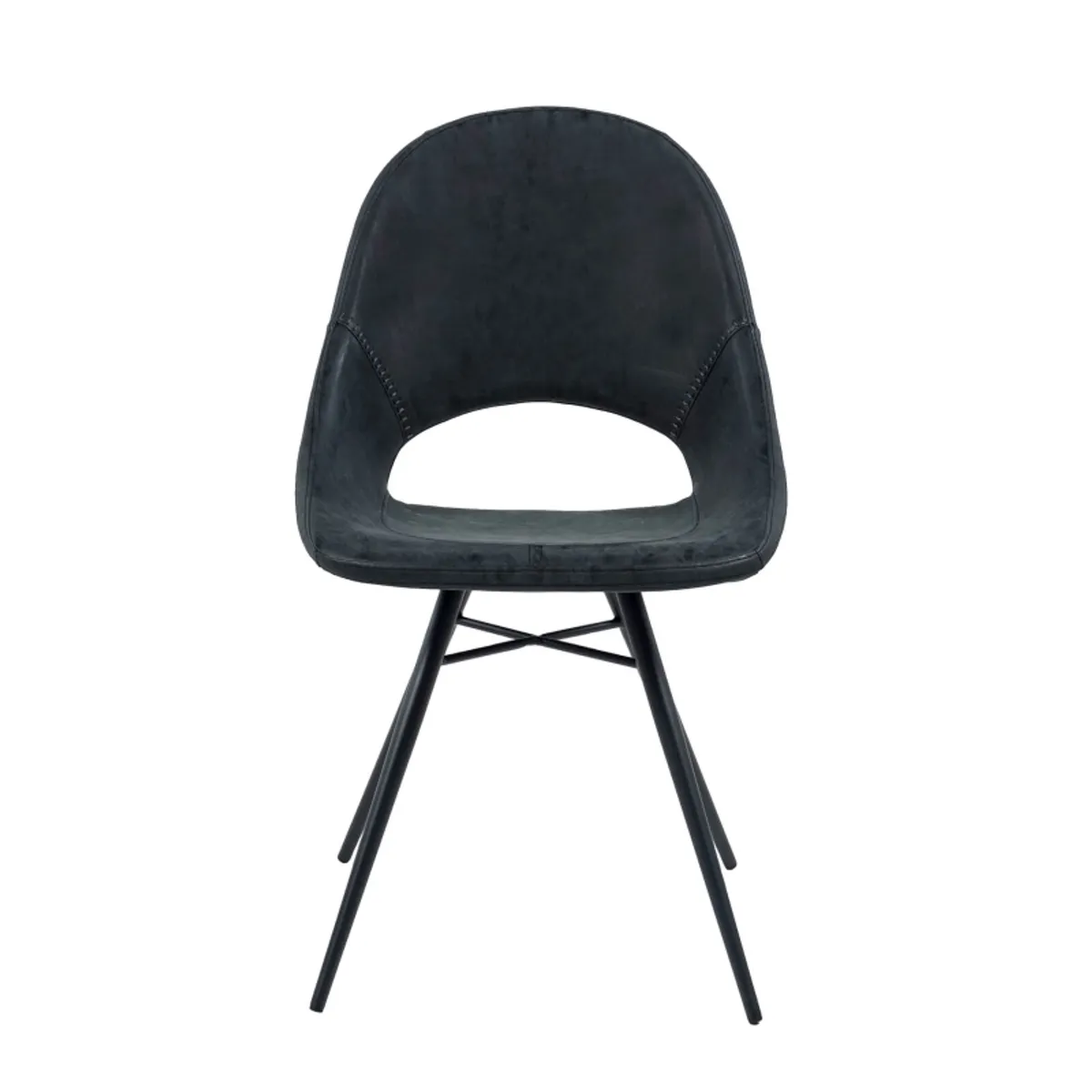 Isabelle - Chaise design avec coque ajourée en simili noir — vue 5