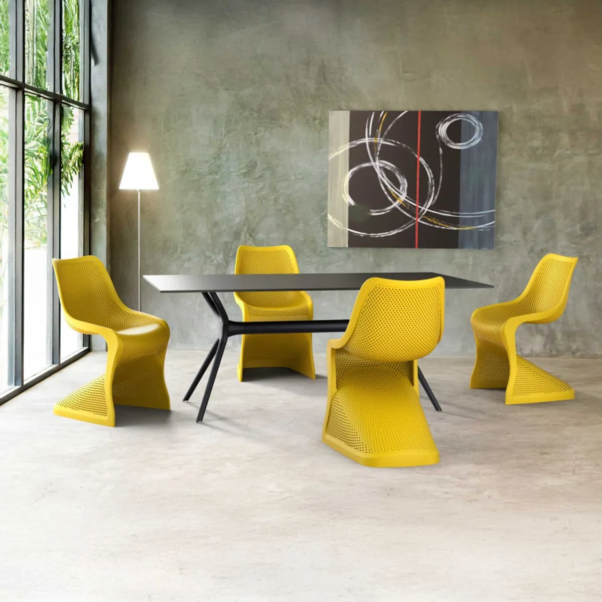 Bloom - Chaise design ajourée en polypropylène — vue 3