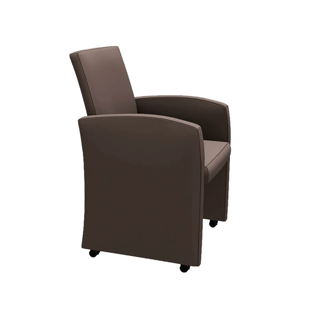 Sarah - Fauteuil de table rembourré en synthétique avec roulettes — vue 4