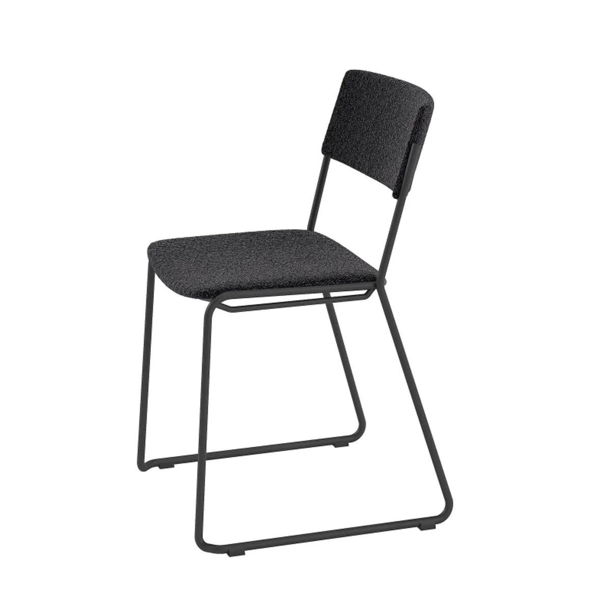 Zoom - Chaise de salle à manger épurée en tissu pieds en traîneau — vue 5
