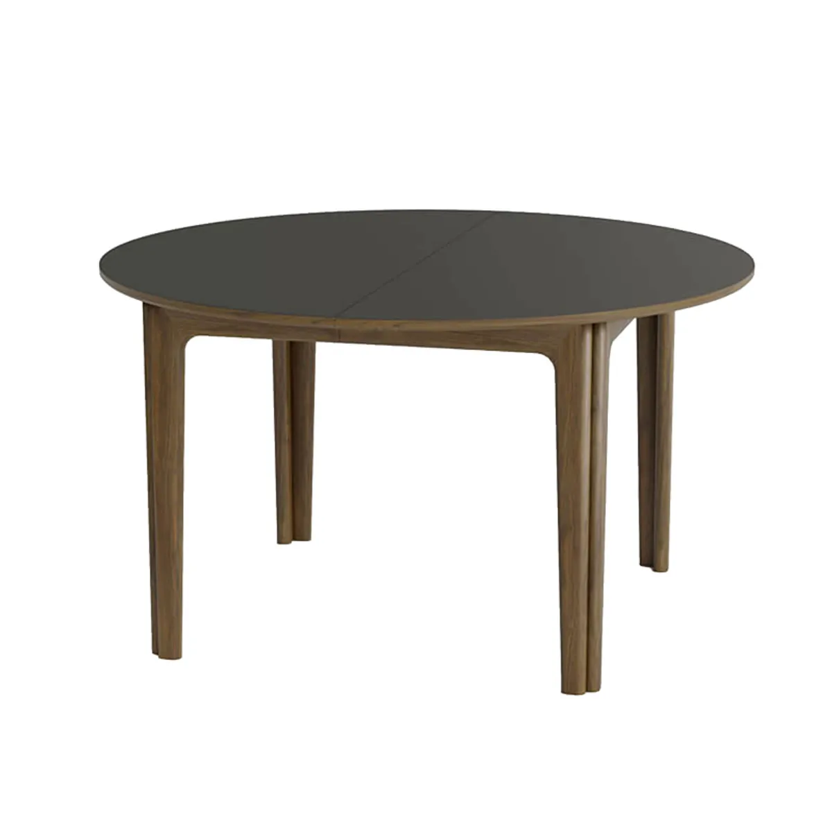 SM112 - Table ronde extensible en stratifié et pieds bois conçue au Danemark — vue 3