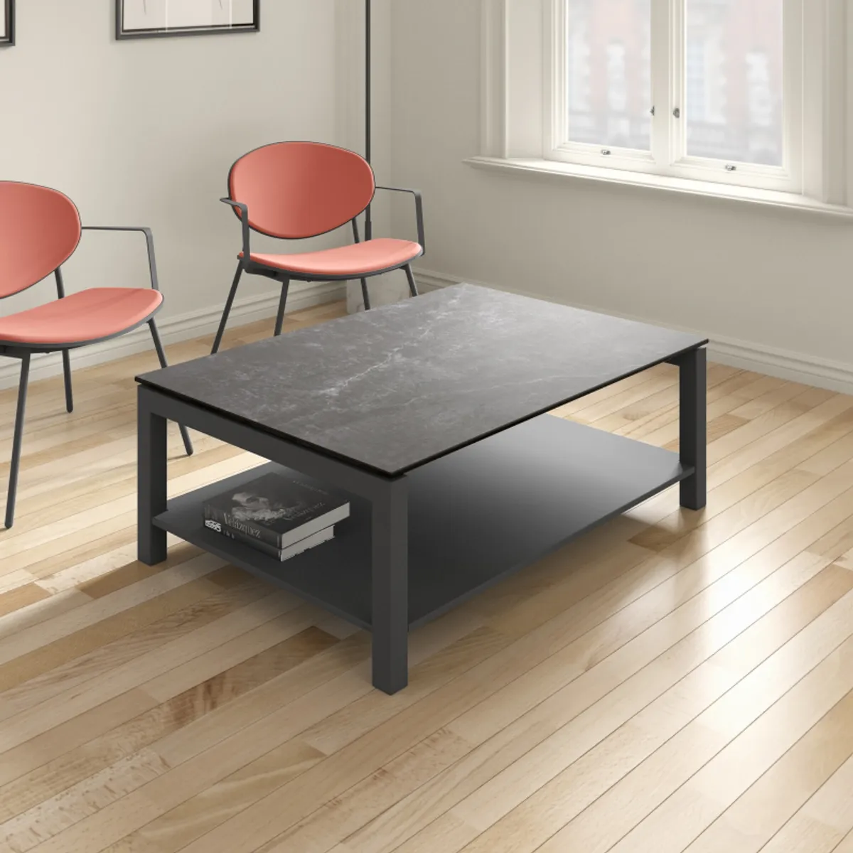 Lakera mini - Table basse tendance en dekton et en acier — vue 4