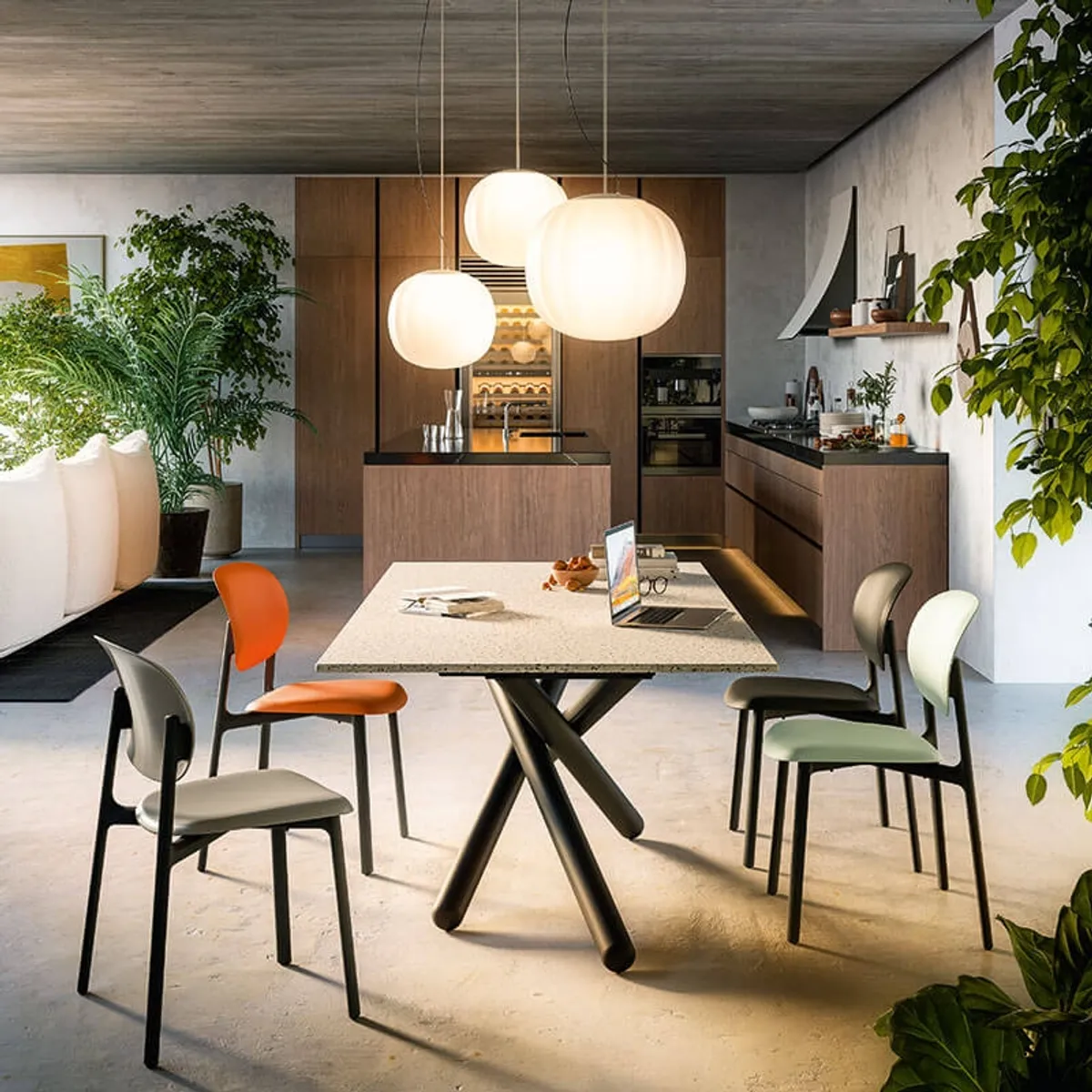 Zero Connubia® - Chaise moderne empilable en polypropylène recyclé