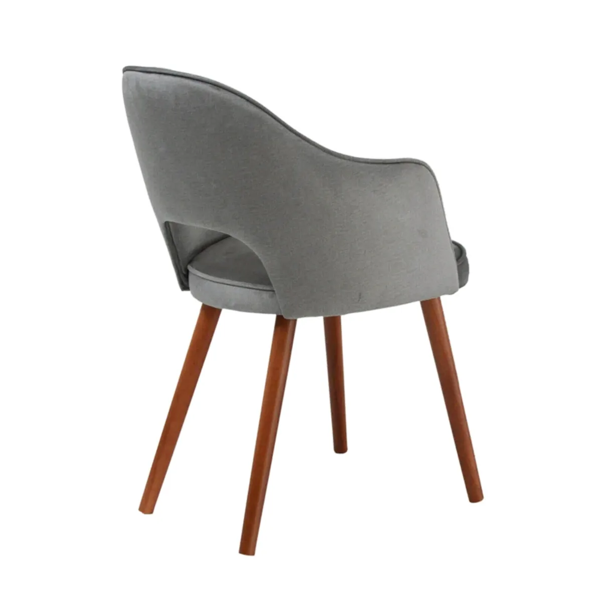 Bistrot - Fauteuil cosy en tissu avec dossier ajouré et pieds bois — vue 5