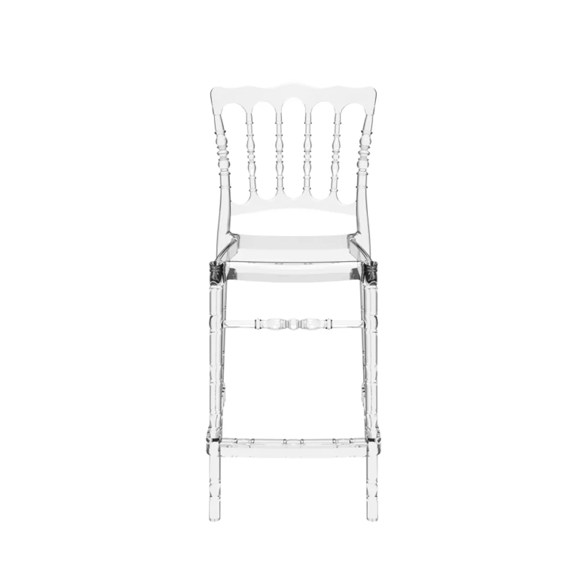 Opera - Tabouret snack empilable style Napoléon en polycarbonate transparent — vue 4