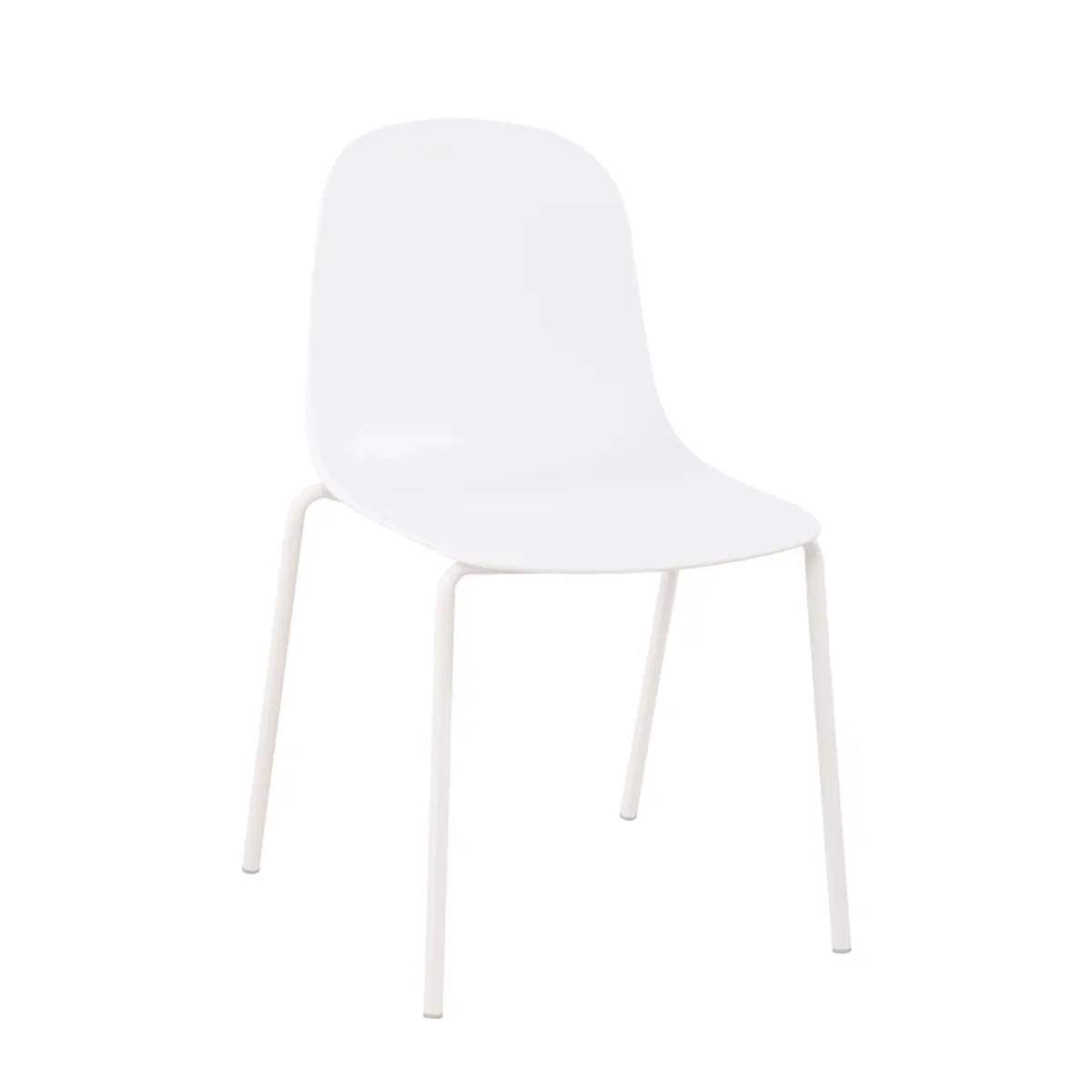 Lily - Chaise coque moderne empilable en polypropylène avec pieds en métal — vue 3