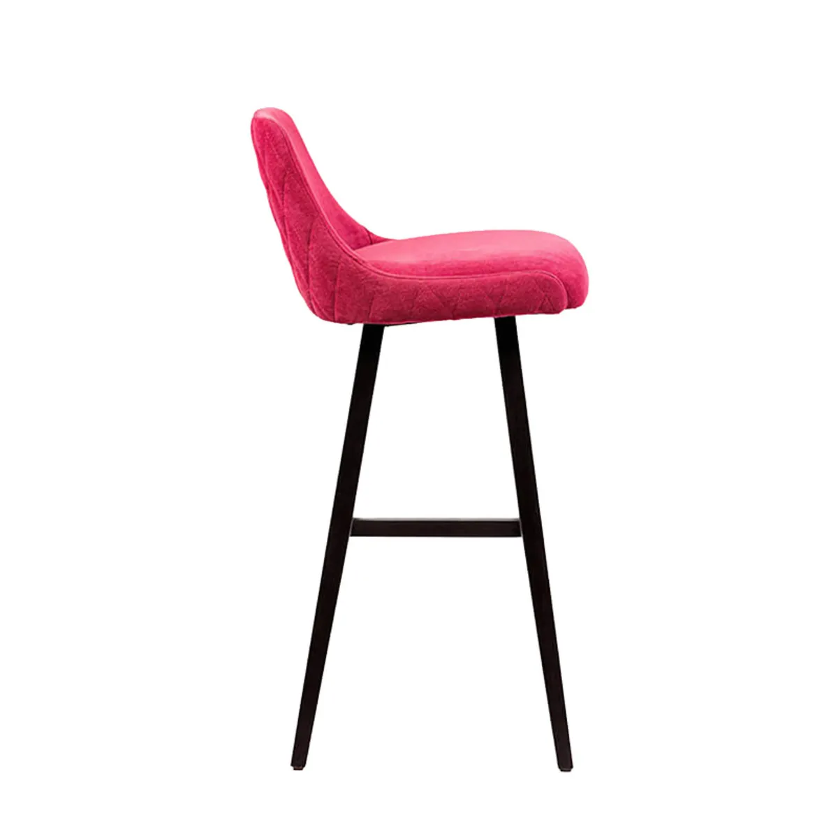 Lars diamant - Tabouret de bar en tissu dos matelassé pieds bois — vue 4