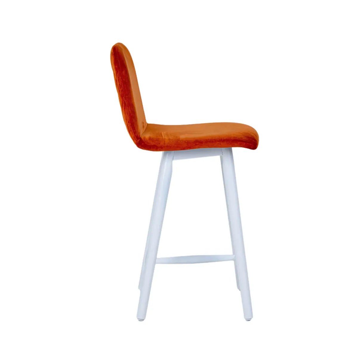 Pandora diamant - Tabouret snack dos matelassé en tissu et pieds en bois — vue 5