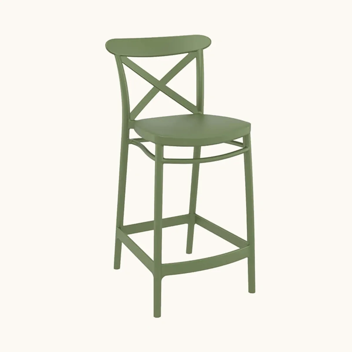 Cross - Tabouret de jardin en polypropylène avec dossier