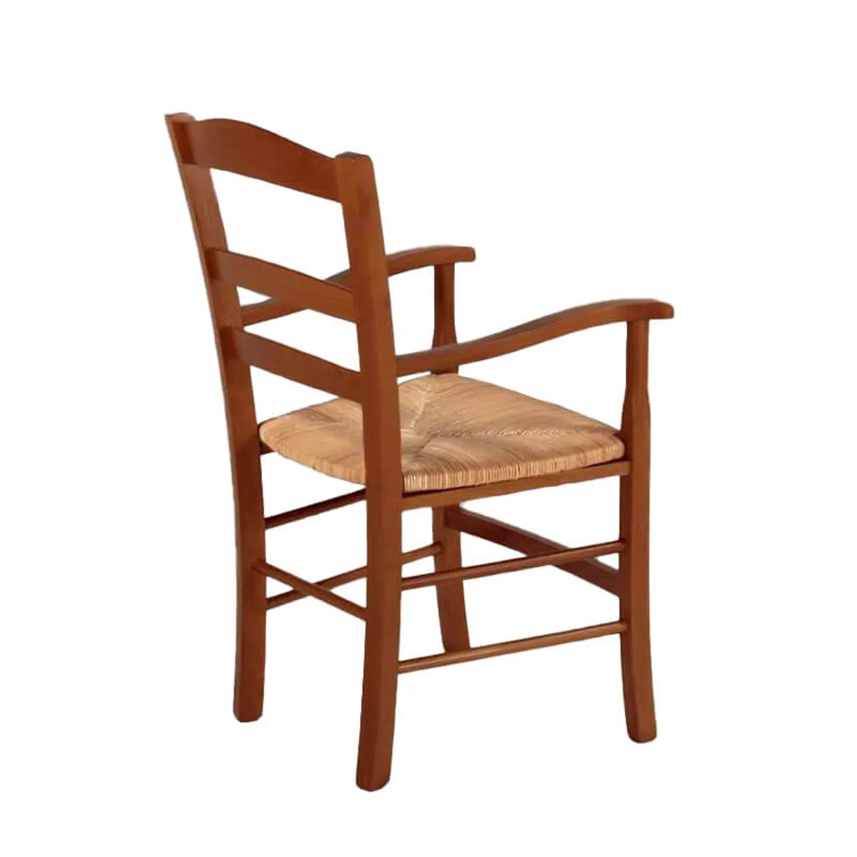 Brocéliande - Fauteuil en bois rustique et paille — vue 5