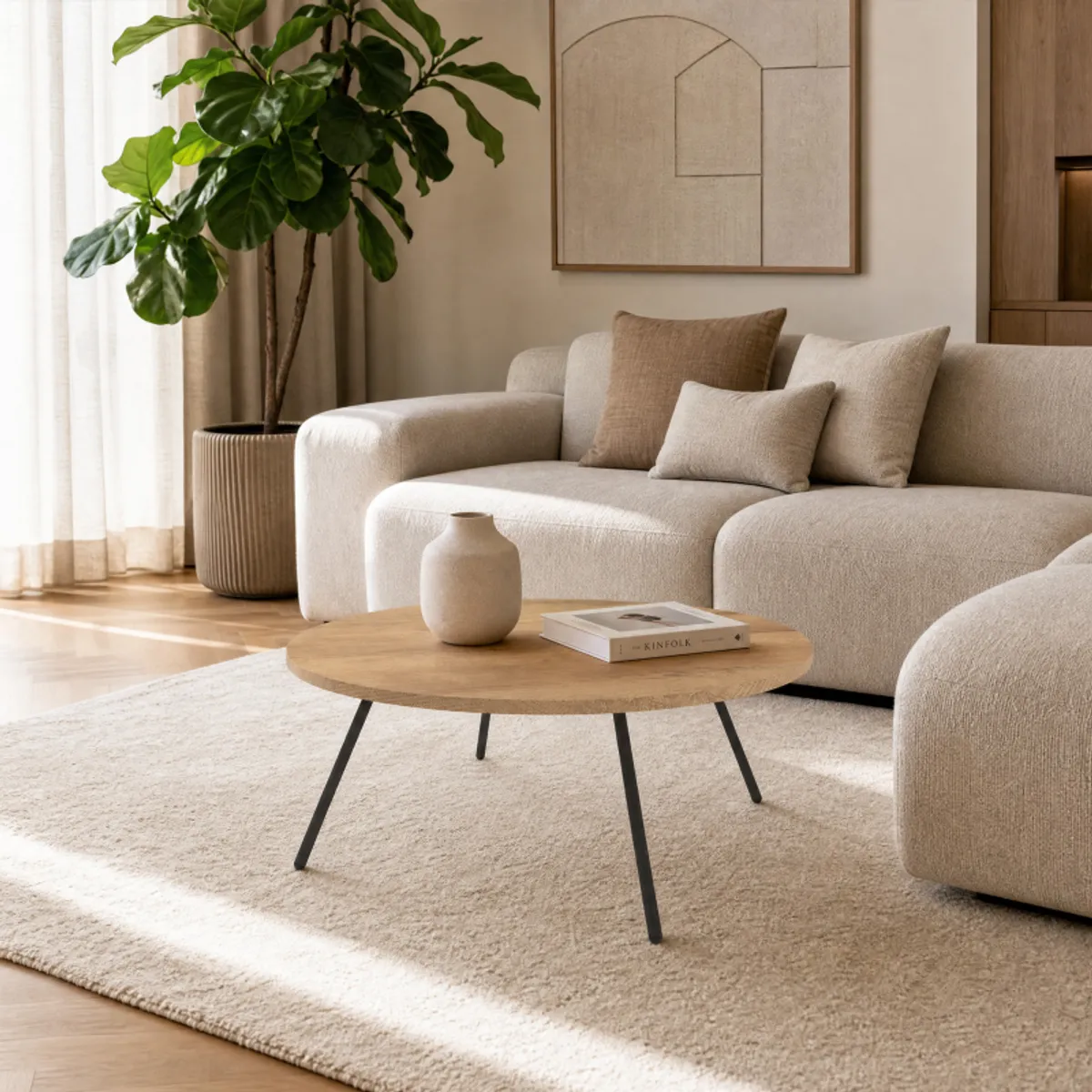 Trevi - Table basse ronde avec pieds en métal — vue 4