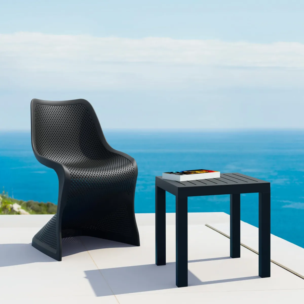 Ocean Side - Table basse d'appoint carrée en résine pour jardin — vue 5