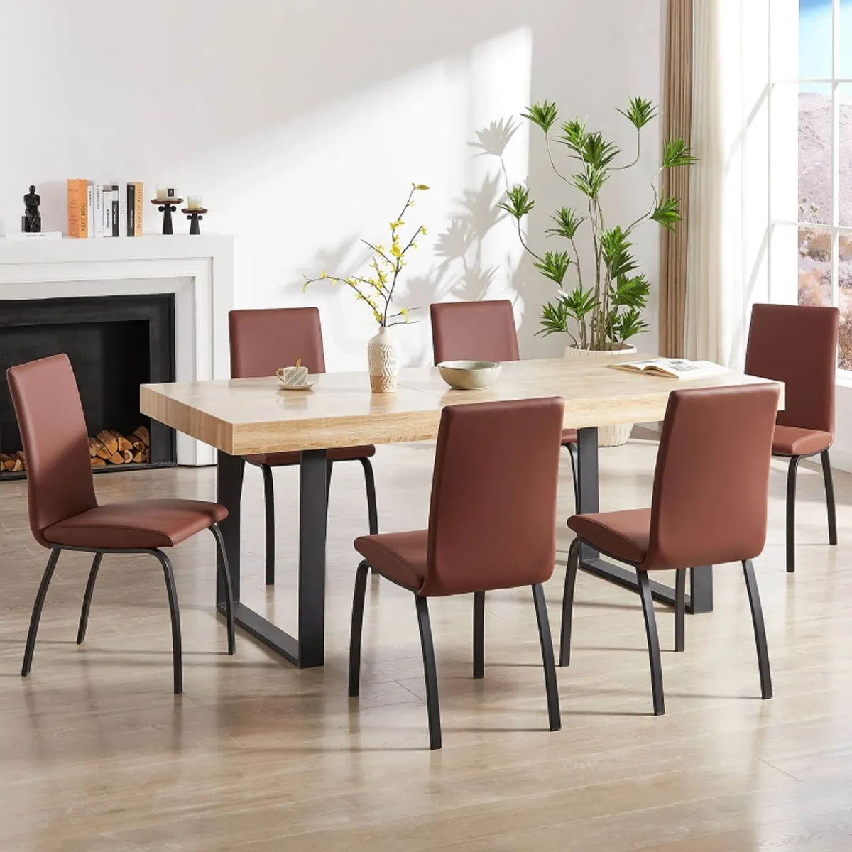 Darcy - Chaise de salle à manger rembourrée avec pieds en métal — vue 3