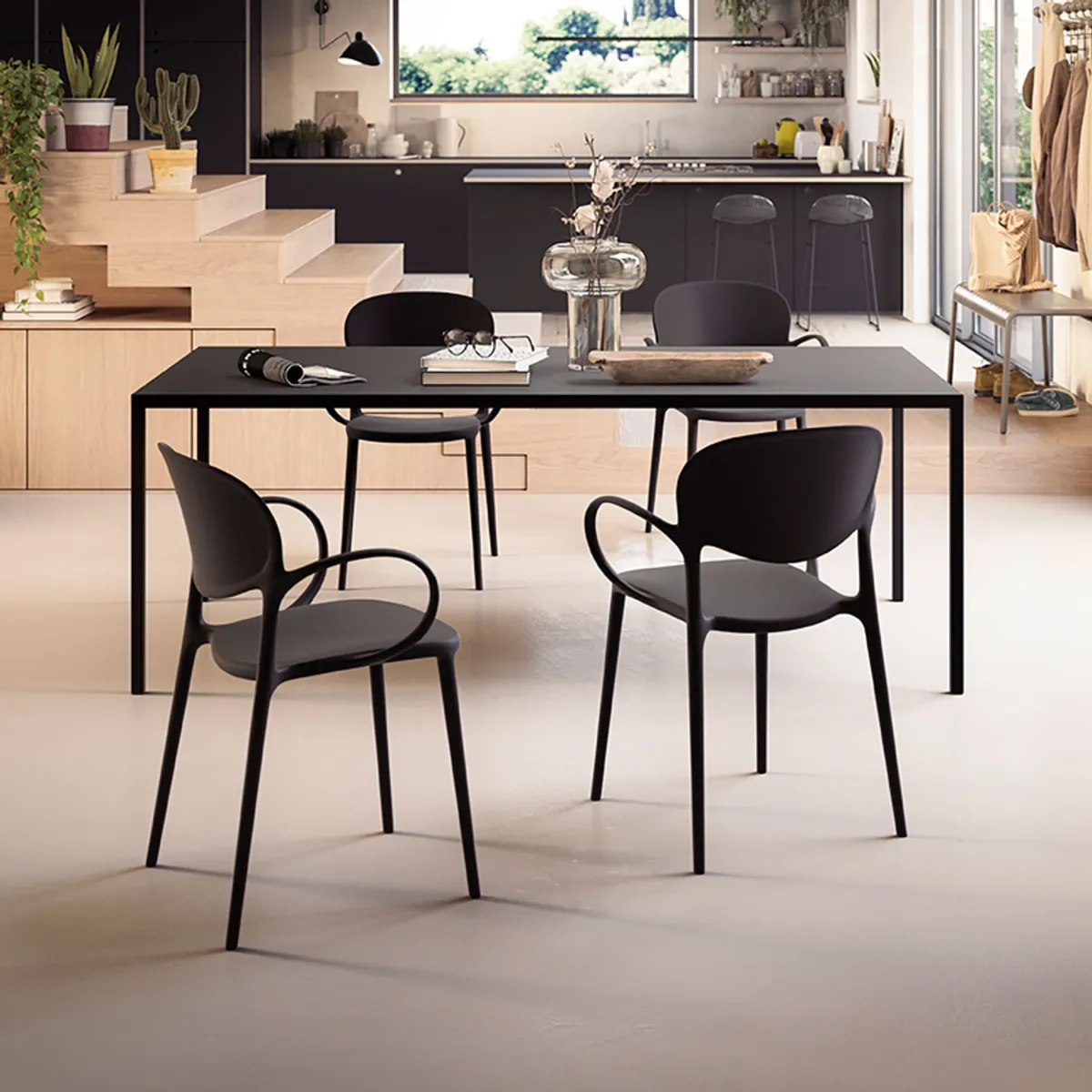 Abby Connubia® - Fauteuil italien empilable en polypropylène recyclé — vue 4