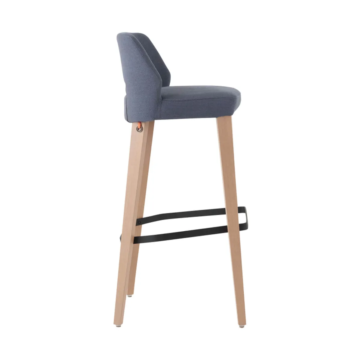 Lena Mobitec ® - Tabouret de bar en tissu avec dossier bas et pieds en bois — vue 3