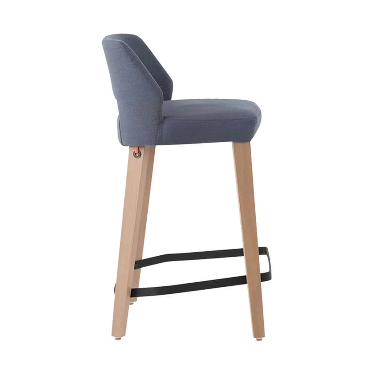 Lena Mobitec® - Tabouret snack scandinave en tissu et bois avec dossier ajouré — vue 4