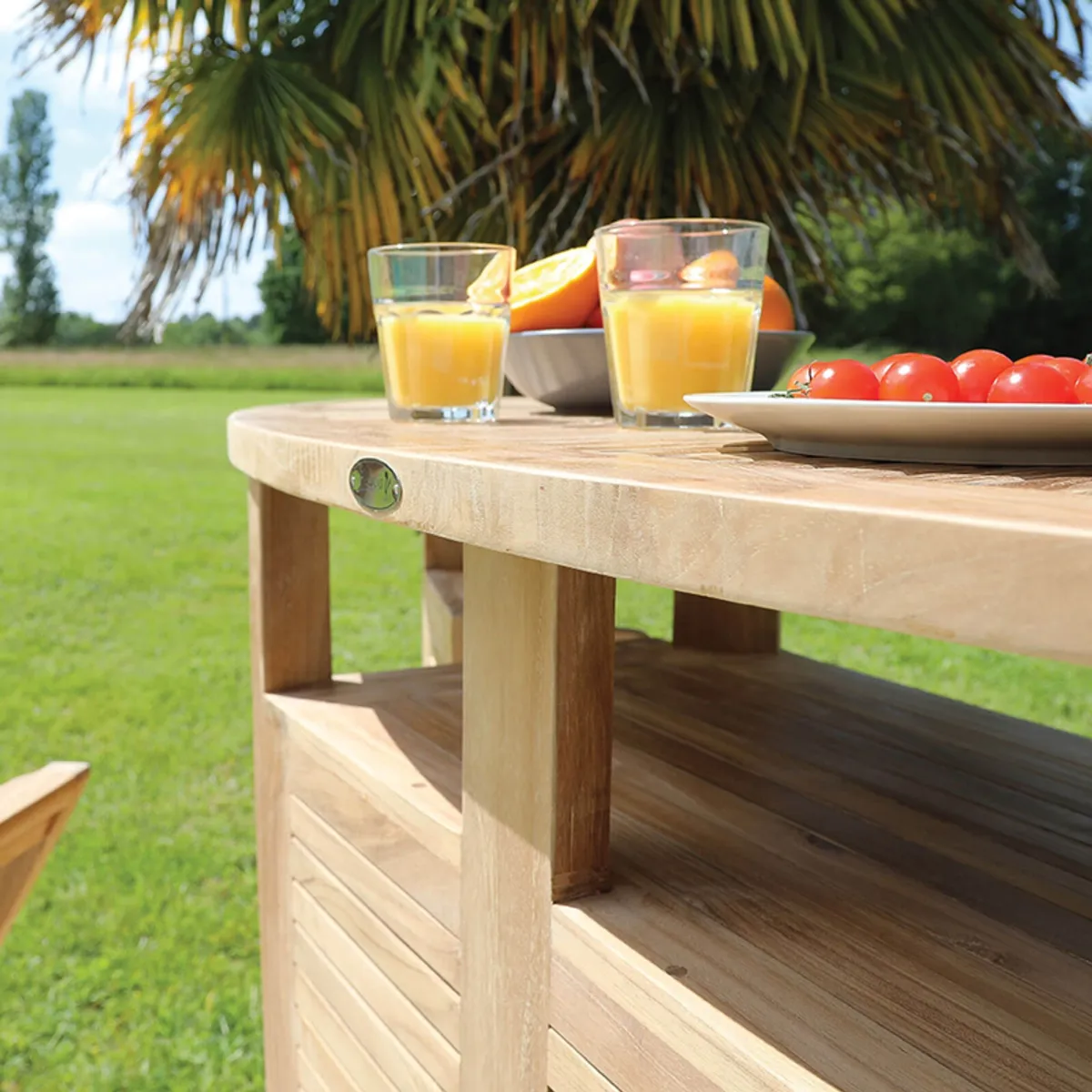 Menhir - Bar de jardin avec rangement pliable en teck massif — vue 5