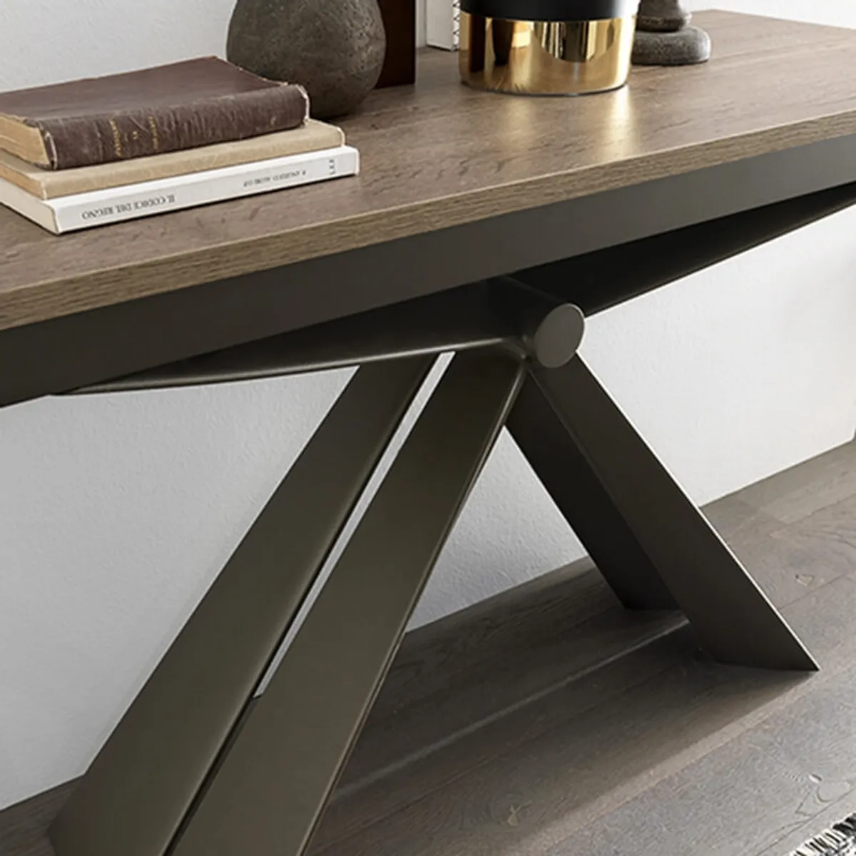Genesi - Console extensible design pieds en métal fabriquée en Italie — vue 4
