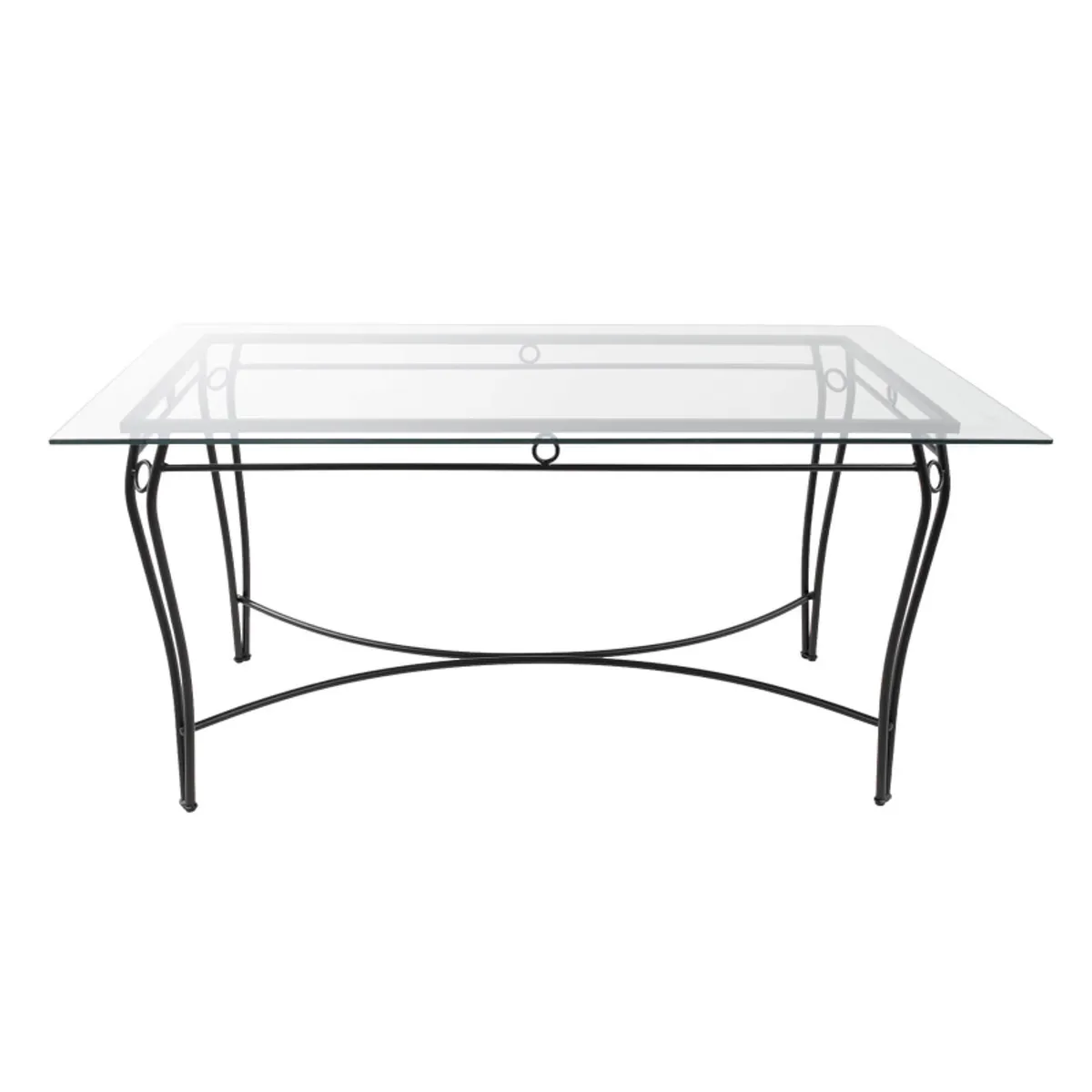 Pisa - Table provençale en verre trempé et acier — vue 4