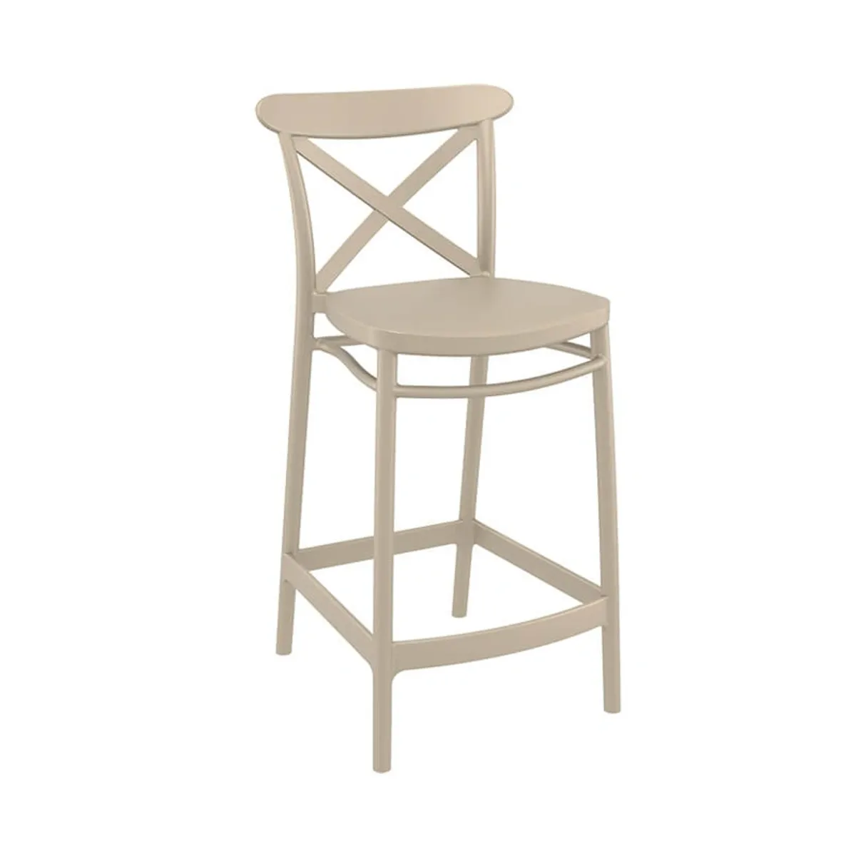 Cross - Tabouret snack moderne en polypropylène avec dossier — vue 3