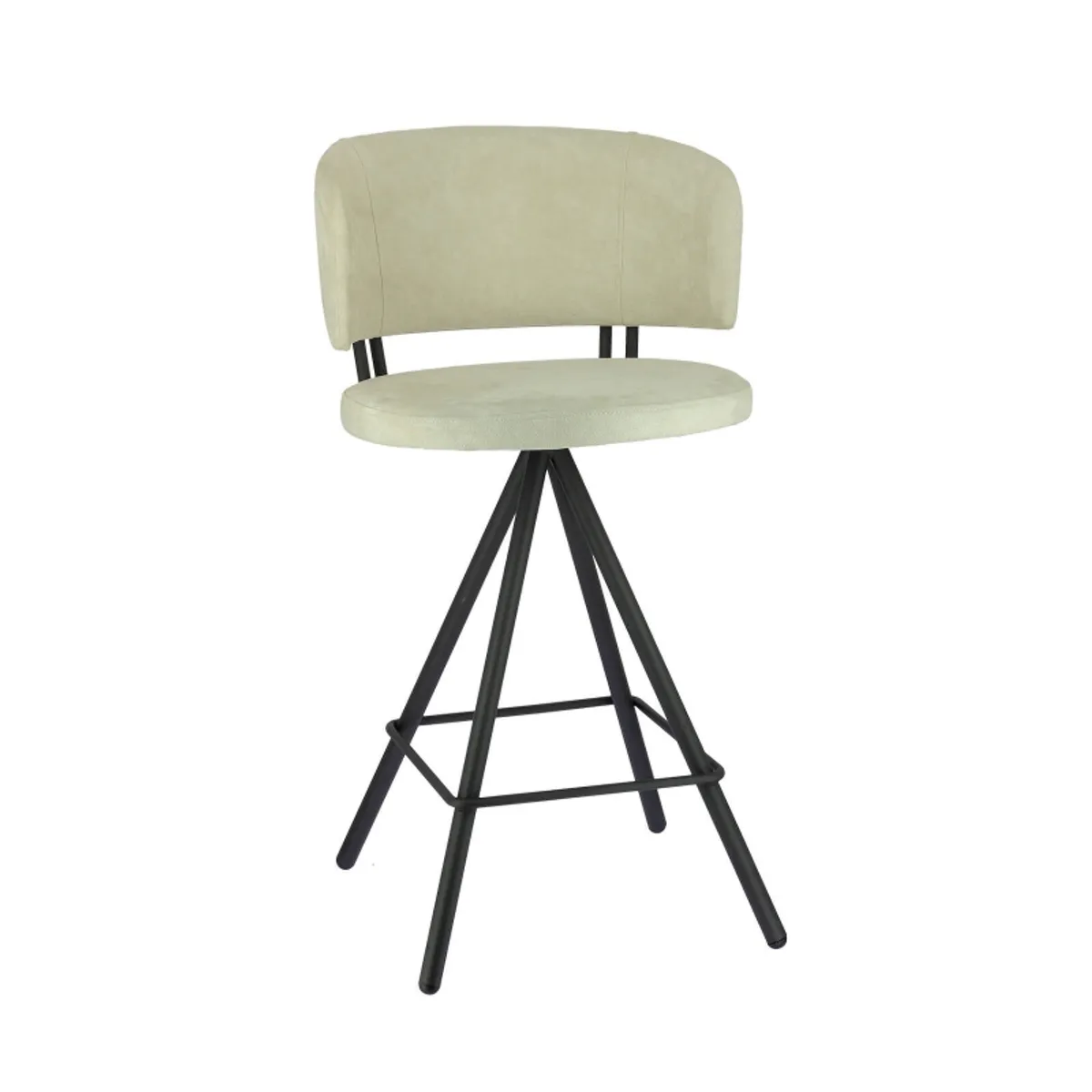 Prélude - Tabouret snack en tissu et pieds métal