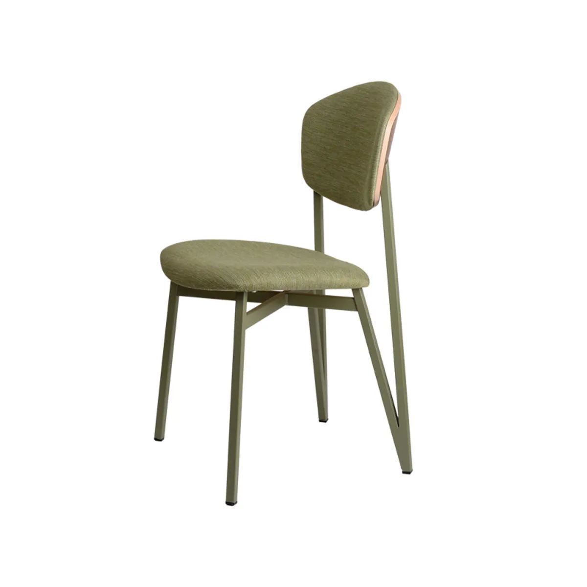 Artémis Carrier® - Chaise design française assise et dossier en tissu avec dos bois et pieds en méta — vue 3