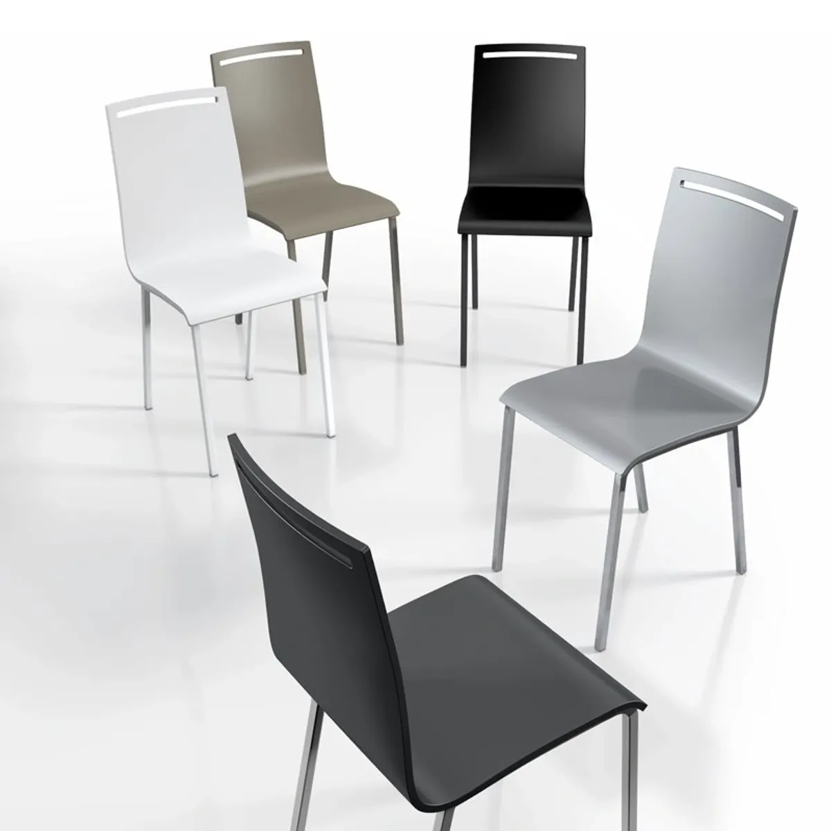 Nera - Chaise moderne en métal et bois
