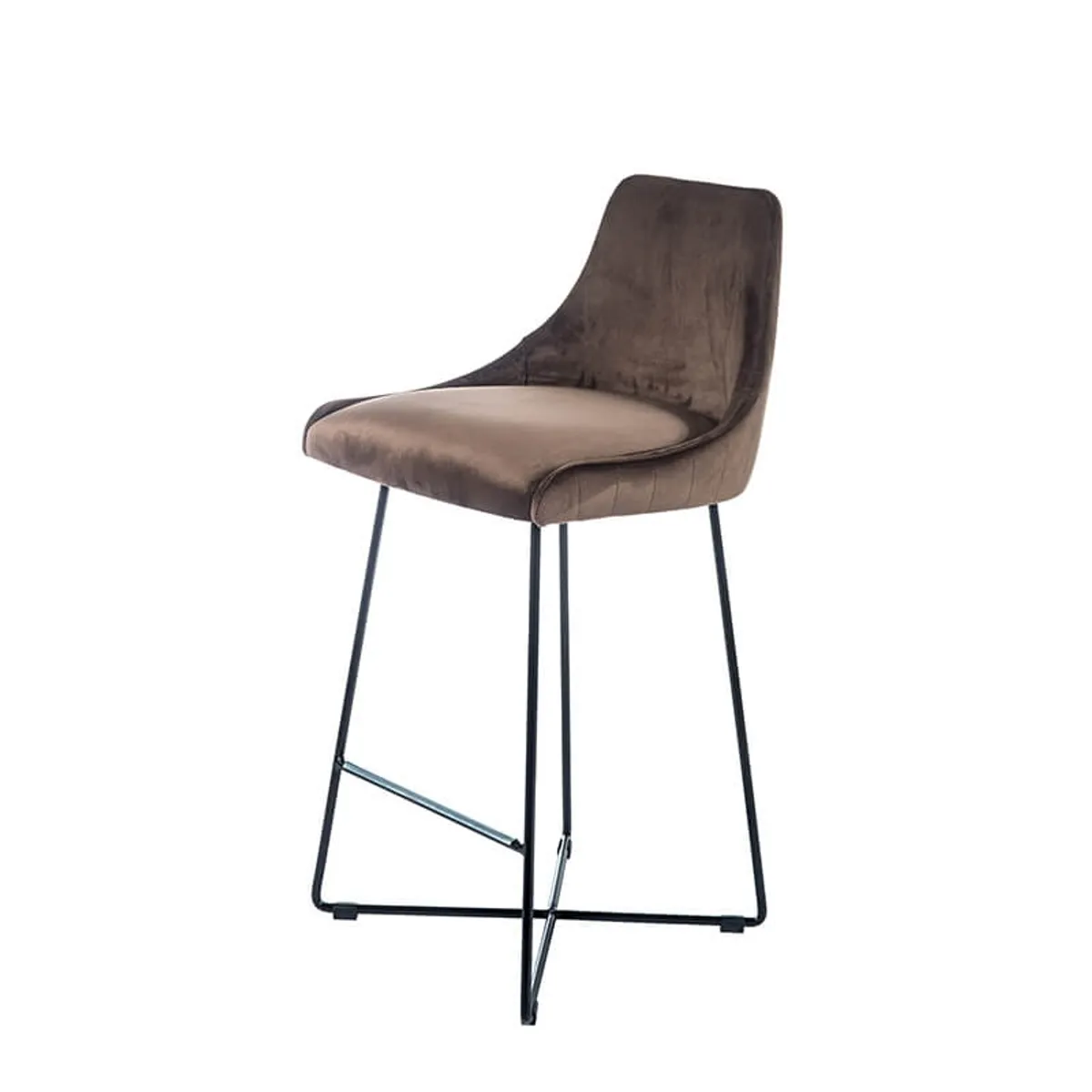 BarLars line - Tabouret snack moderne en métal et tissu — vue 4