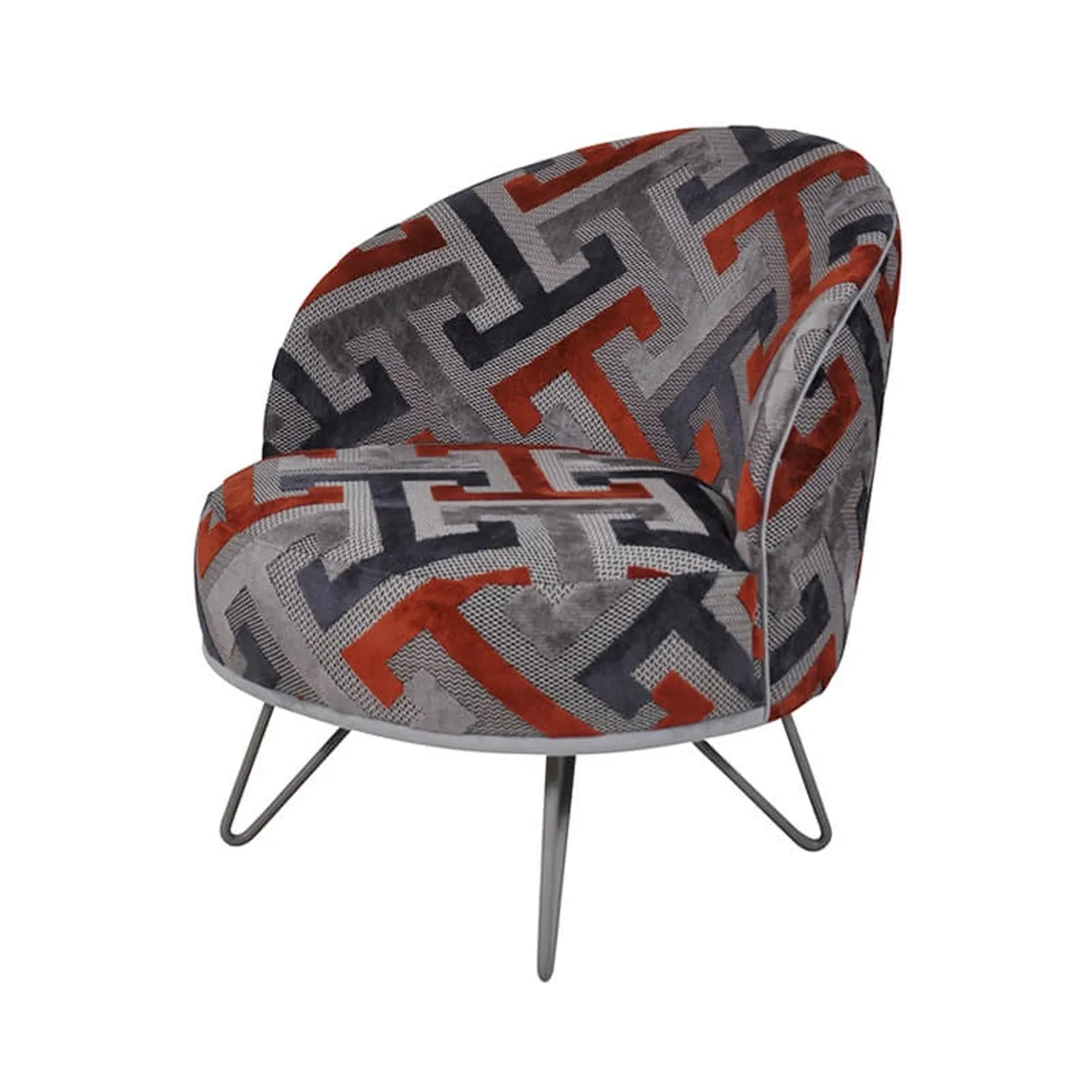 Léa - Fauteuil lounge design art déco avec pieds épingle fabrication française — vue 3