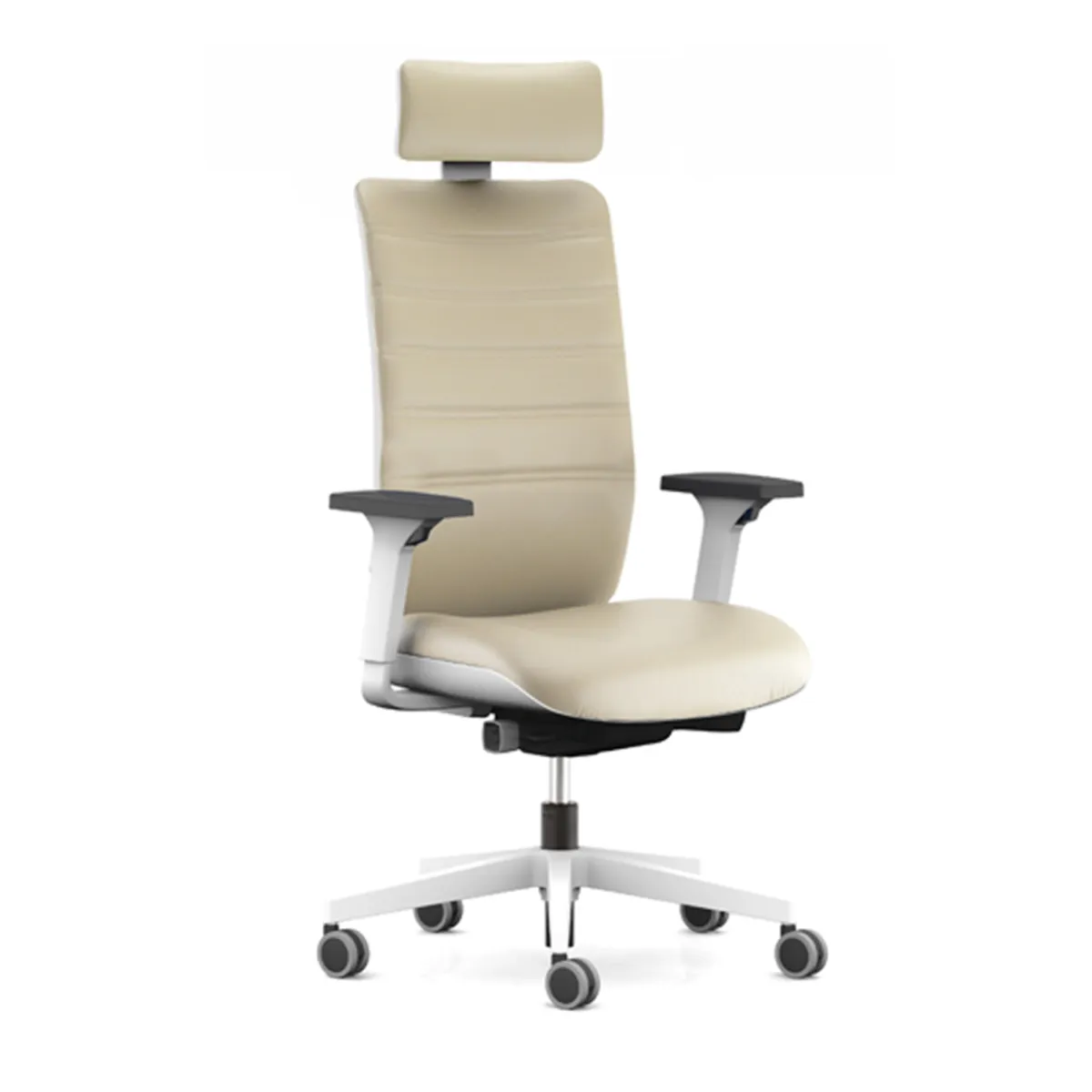Wi Max - Fauteuil de direction en cuir à roulettes