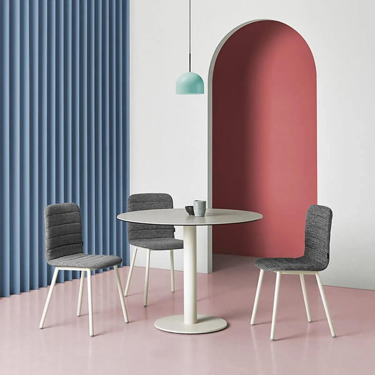 Pepper Mobliberica® - Chaise design en tissu matelassé avec pieds en métal — vue 4