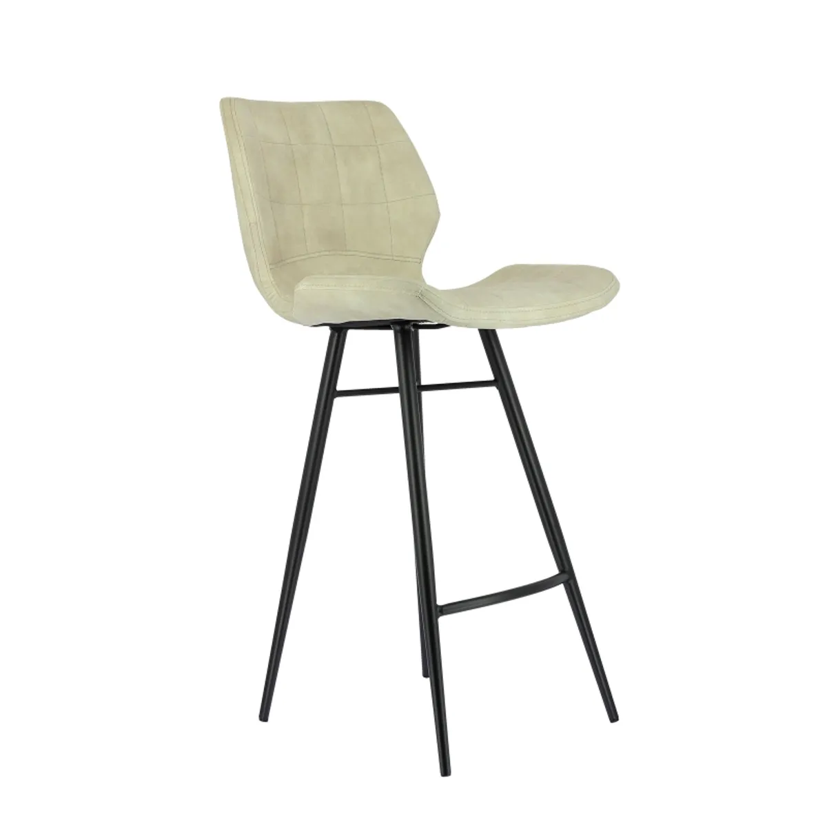 Impia - Tabouret design coque matelassée en velours et pieds en métal noir — vue 4