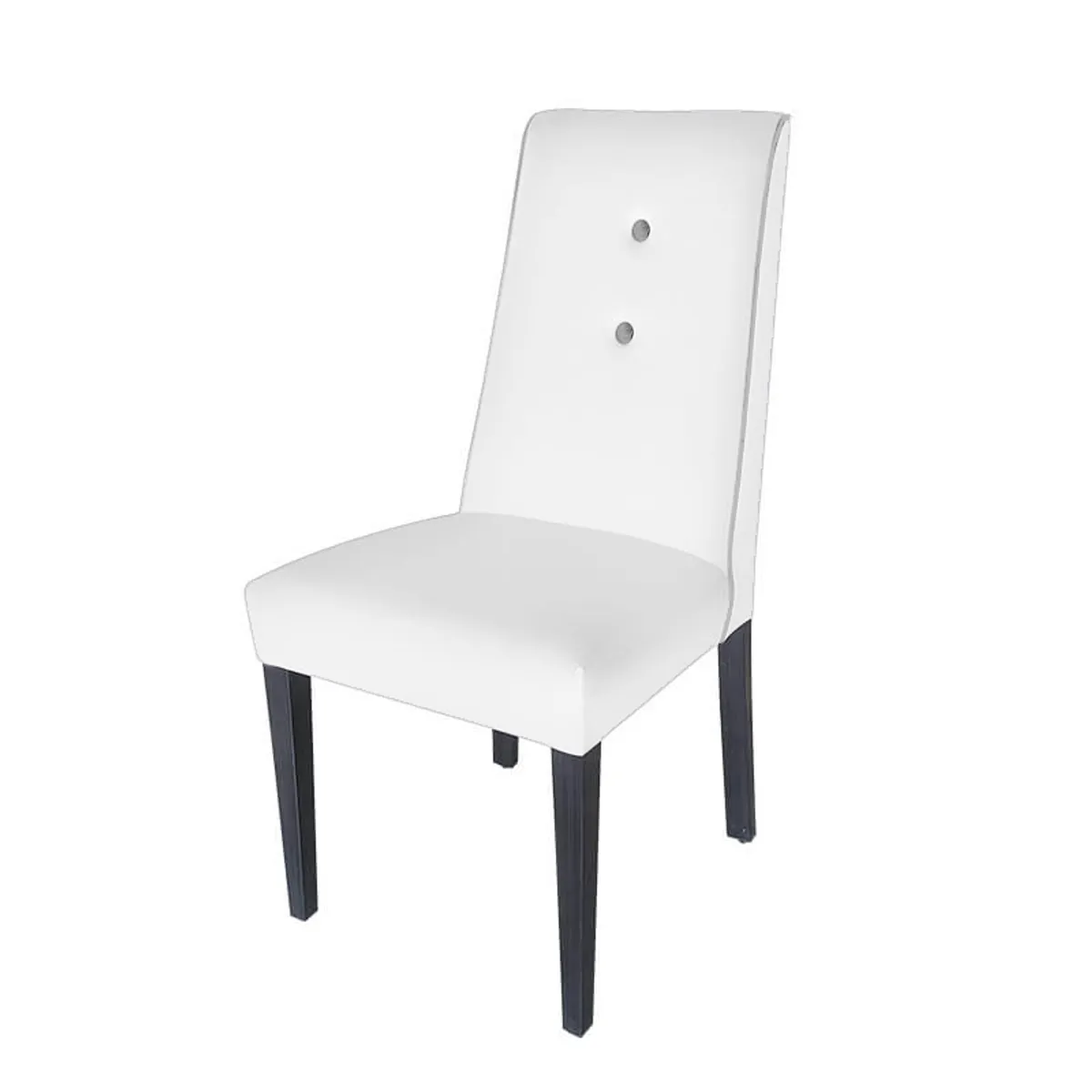 Mila - Chaise en tissu rembourrée avec boutons sur le dossier pieds bois — vue 4