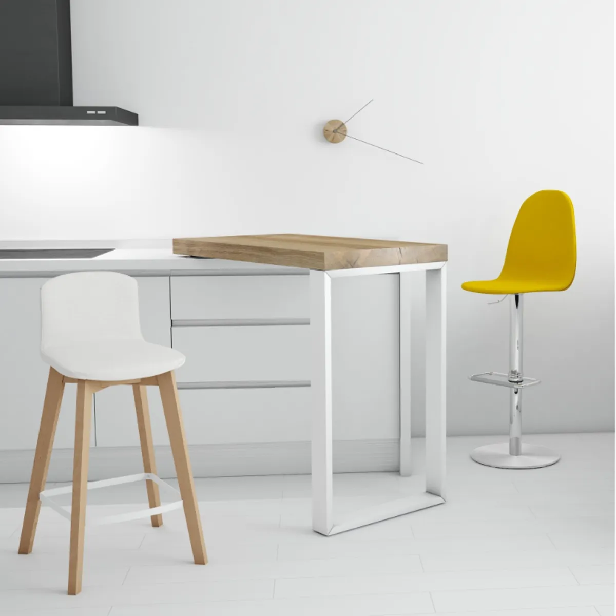 Play - Tabouret réglable en hauteur tissu et pied métal — vue 3