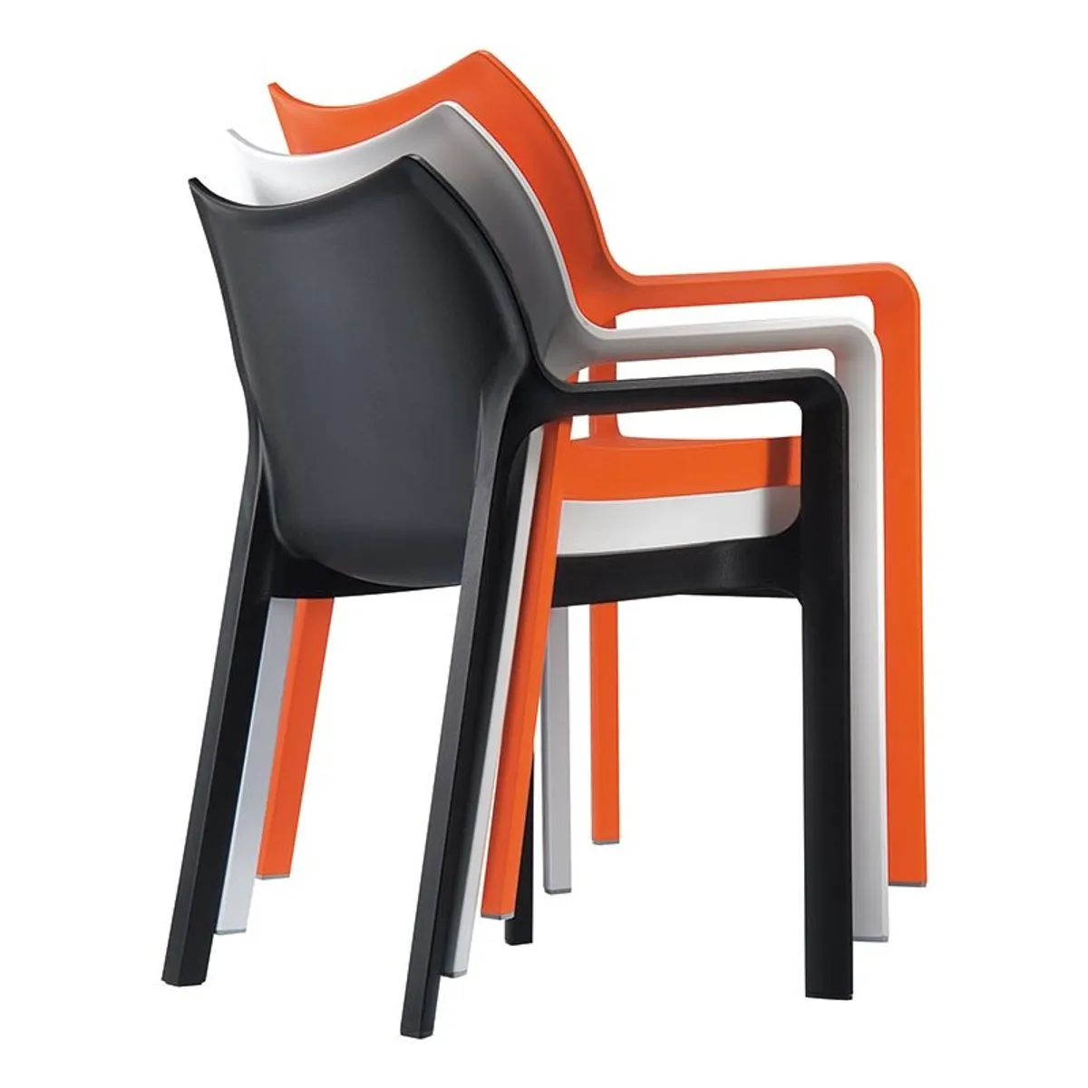 Diva - Fauteuil moderne empilable en polypropylène — vue 3