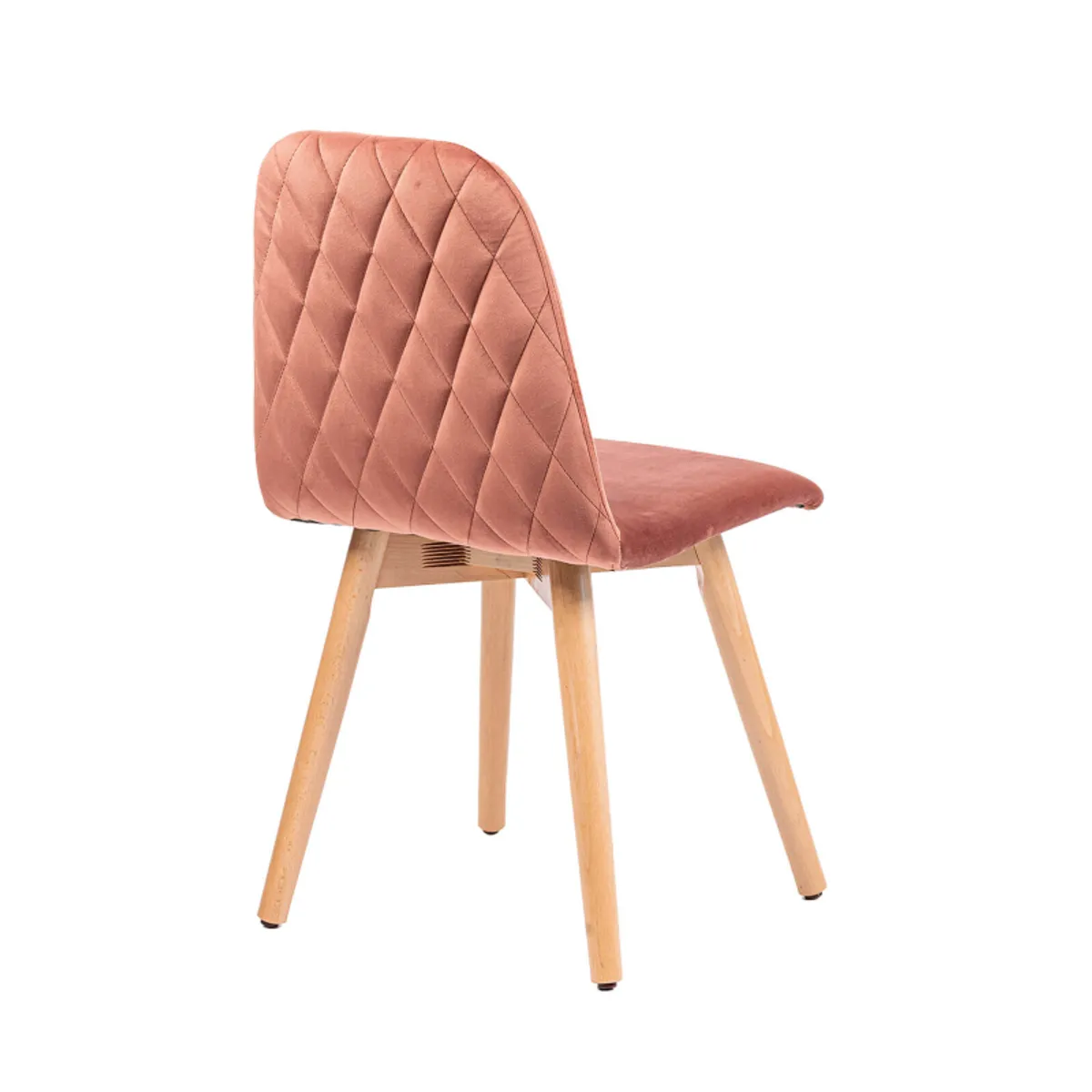 Pandora diamant - Chaise scandinave en tissu dos matelassé pieds bois — vue 5