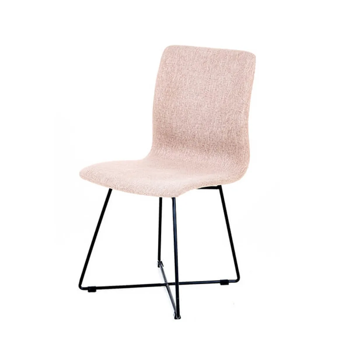 Amelie - Chaise en tissu et pieds en métal croisés — vue 3