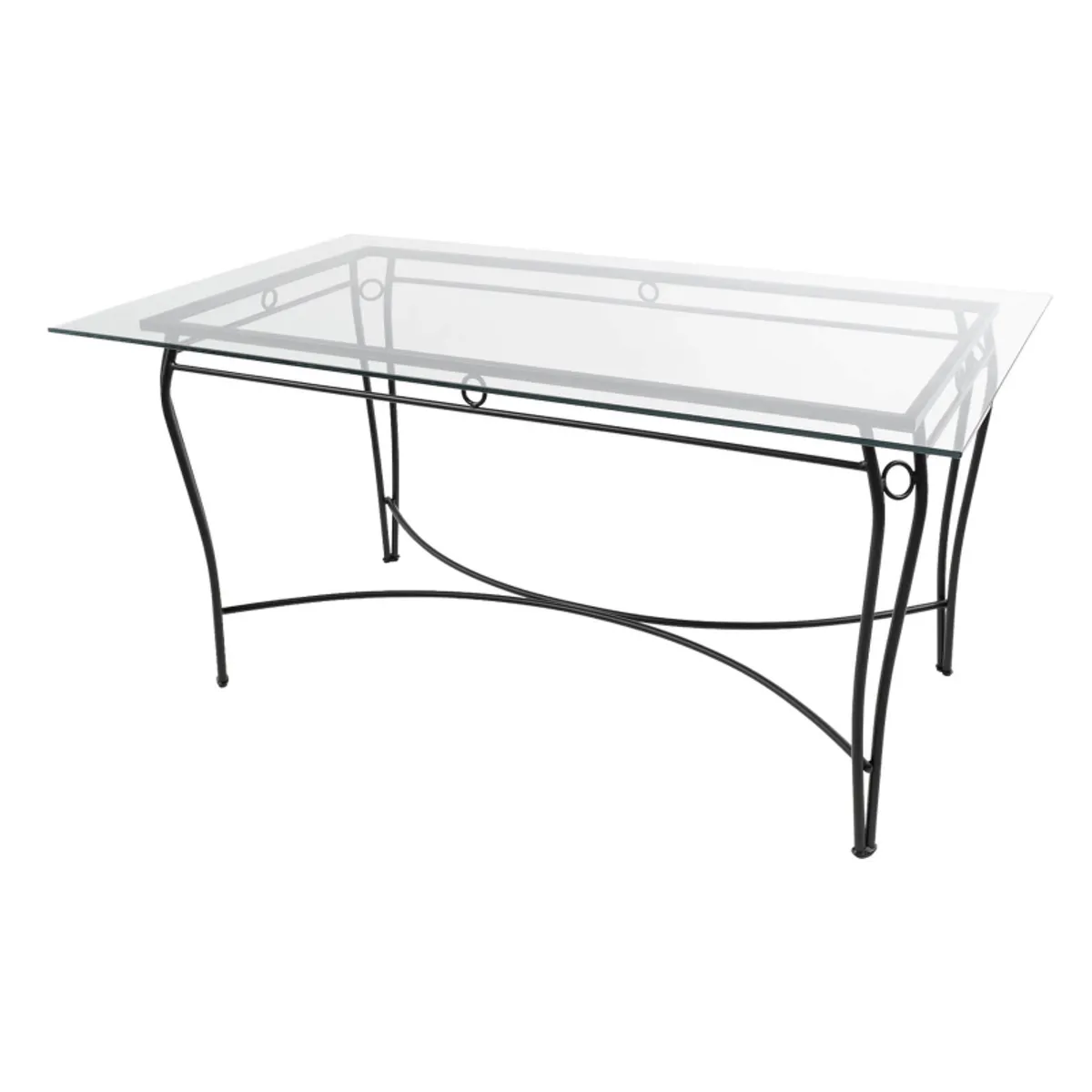 Pisa - Table provençale en verre trempé et acier — vue 5
