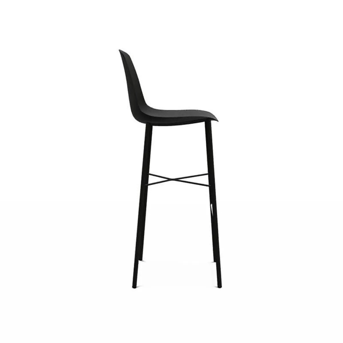 Cloe - Tabouret de bar belge moderne avec coque en polypropylène et pieds en métal — vue 4
