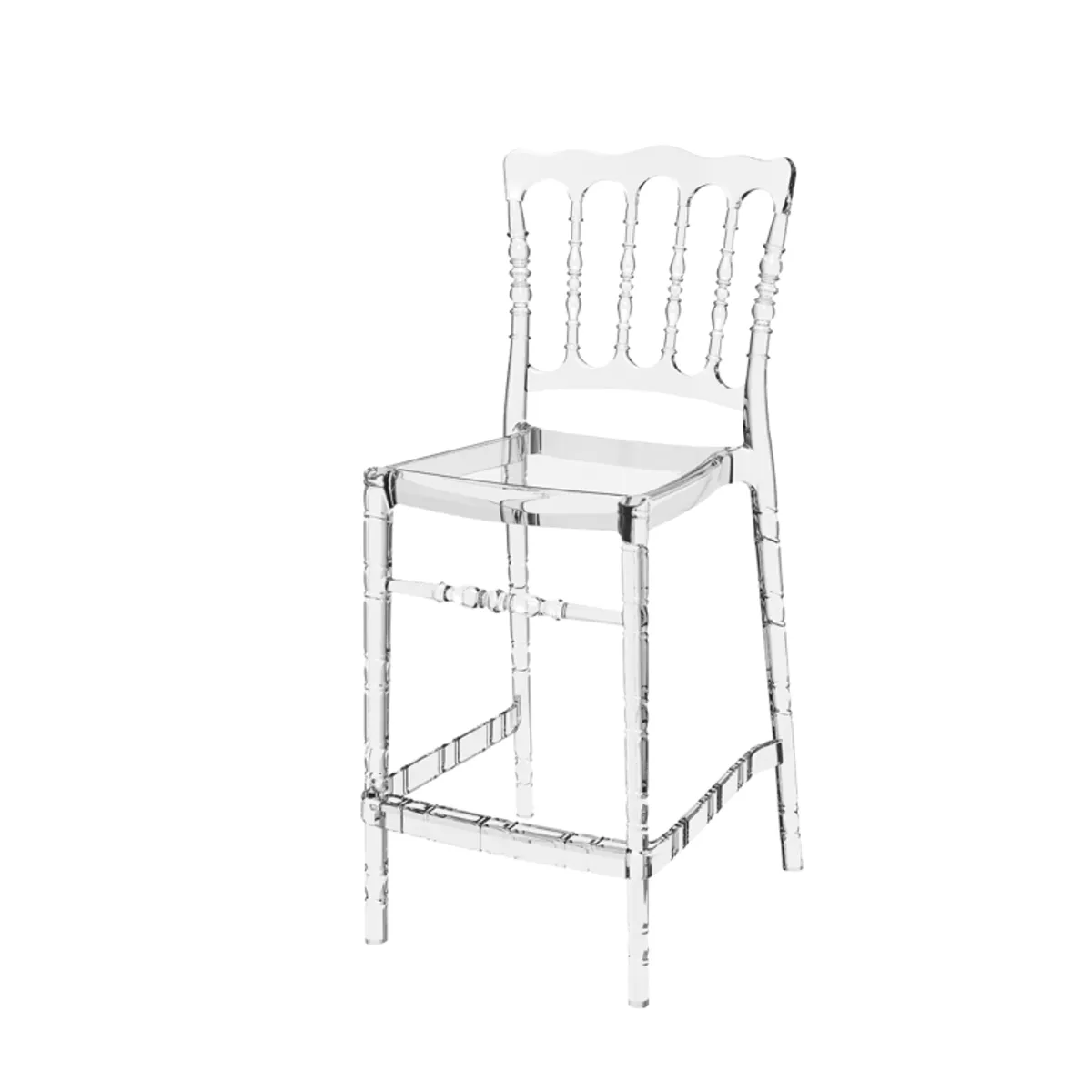 Opera - Tabouret snack empilable style Napoléon en polycarbonate transparent — vue 3