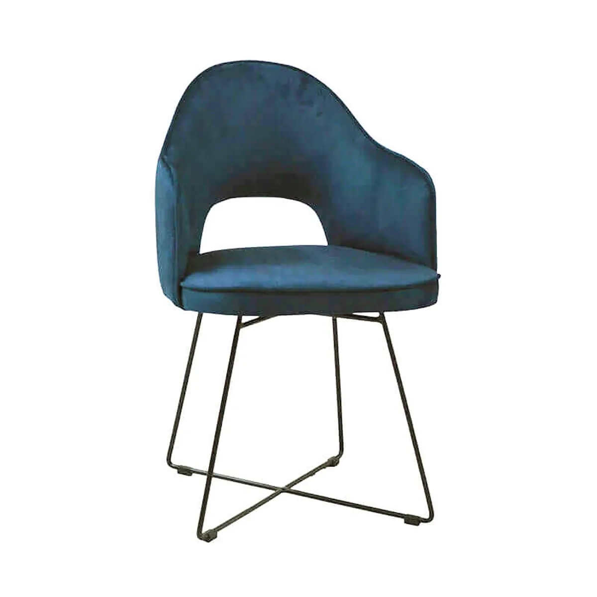 Bistrot - Fauteuil design en tissu avec dossier ajouré