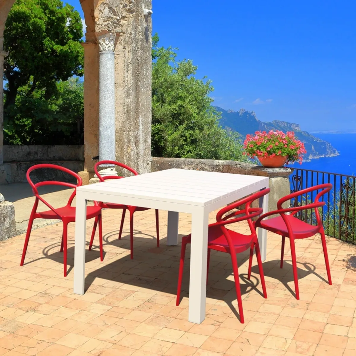 Pia - Chaise de jardin tendance empilable en polypropylène — vue 3