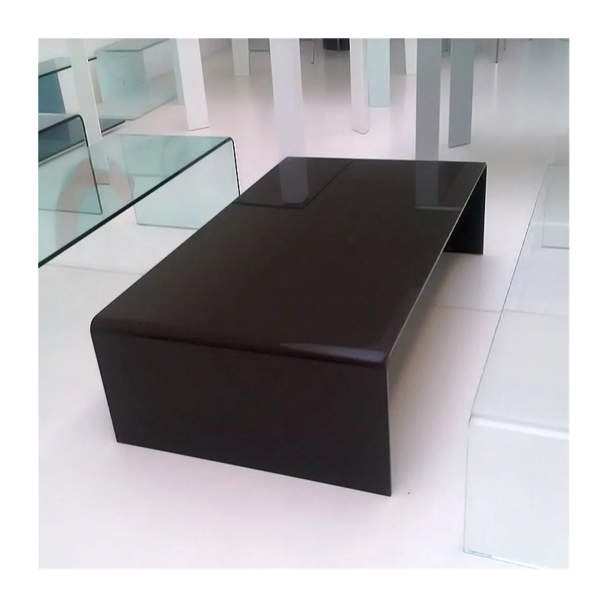 Bridge Sovet® - Table basse moderne rectangulaire en verre — vue 4