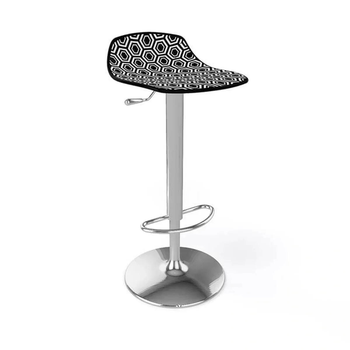 Alhambra 97A / 97AV - Tabouret italien sans dossier réglable en hauteur avec assise à motifs