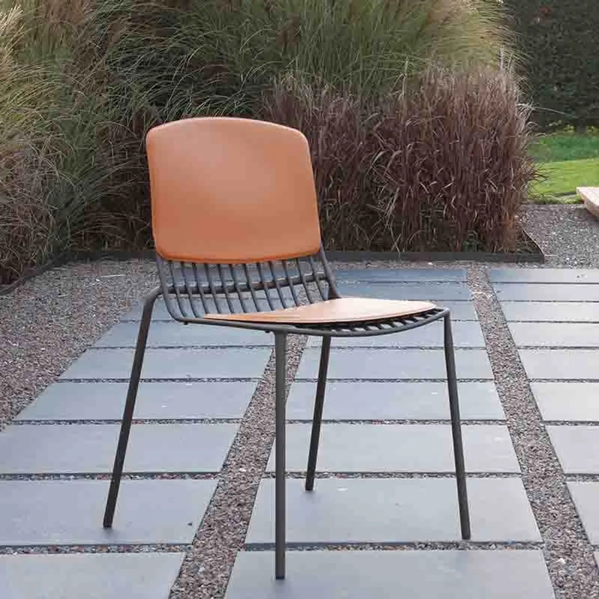 Ariel - Chaise de jardin design empilable en métal — vue 5