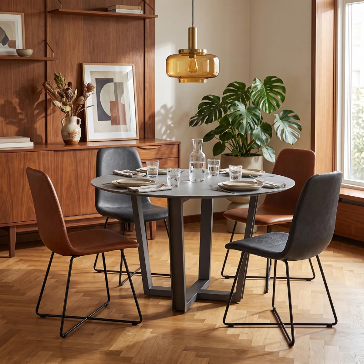 Pandora - Chaise design avec pieds filaires noirs — vue 4