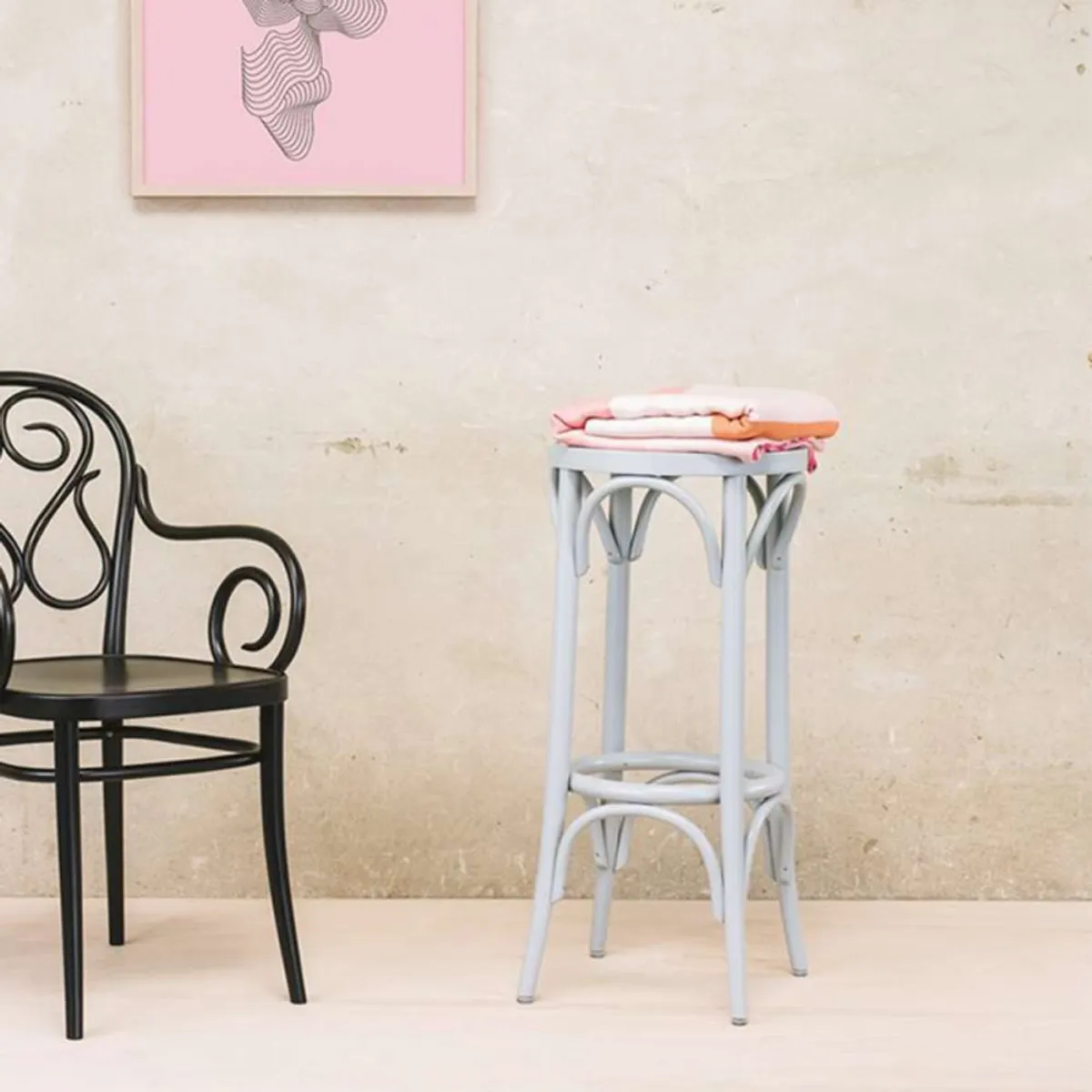 73 Ton® - Tabouret de bar en bois style bistrot sans dossier — vue 5