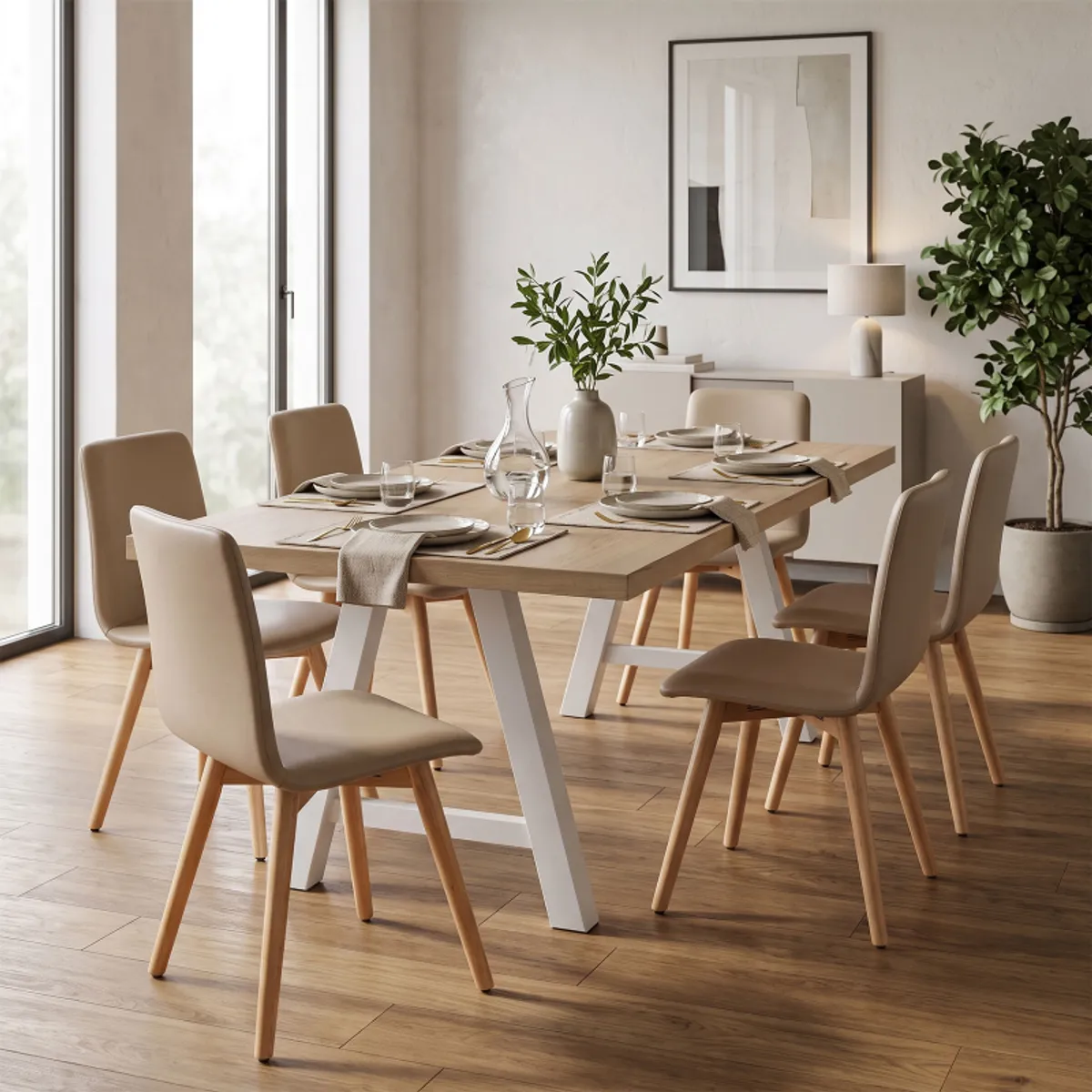 Querido - Table moderne de salle à manger en stratifié