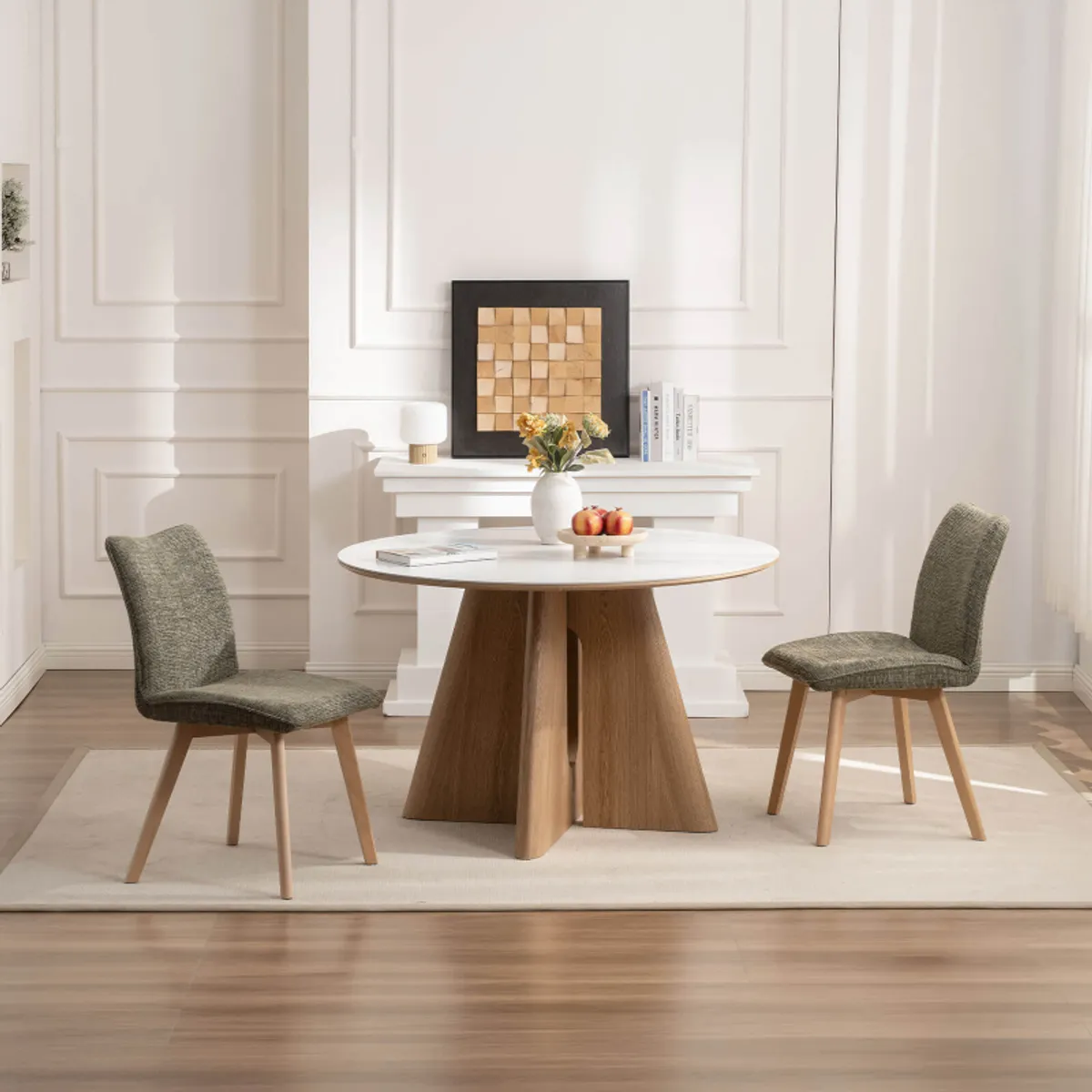 Coline - Chaise rembourrée en tissu avec pieds en bois — vue 4