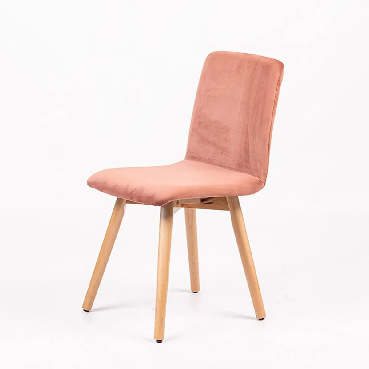 Plaza line - Chaise en tissu avec dos matelassé et pieds en bois — vue 3